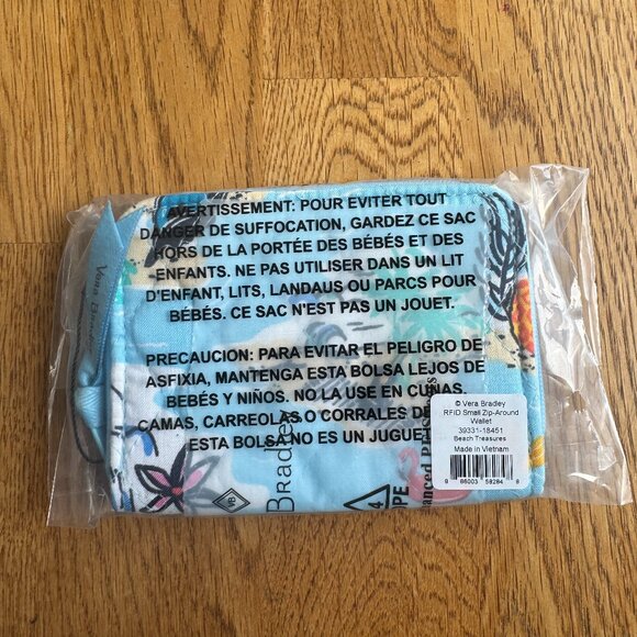 Vera Bradley Beach Treasures Small Zip Around Wallet NWT - Picture 3 of 5